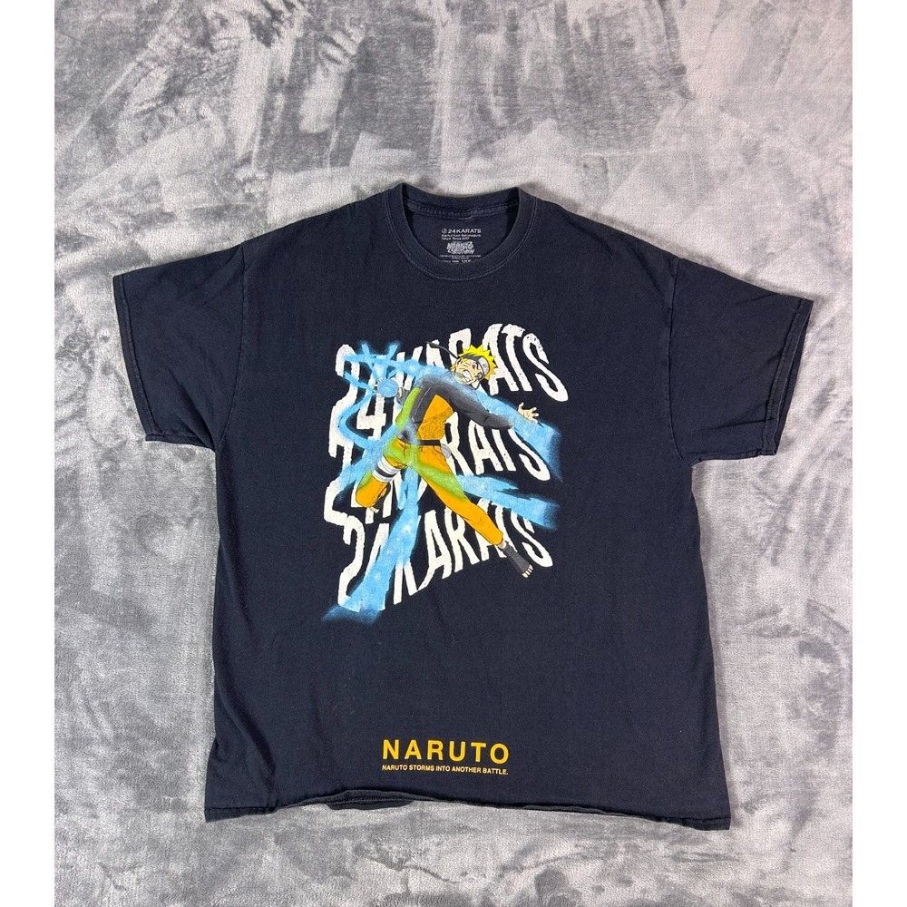 24Karats‎ x Naruto Shippuden T-Shirt Black Anime Graphic Size L 2007